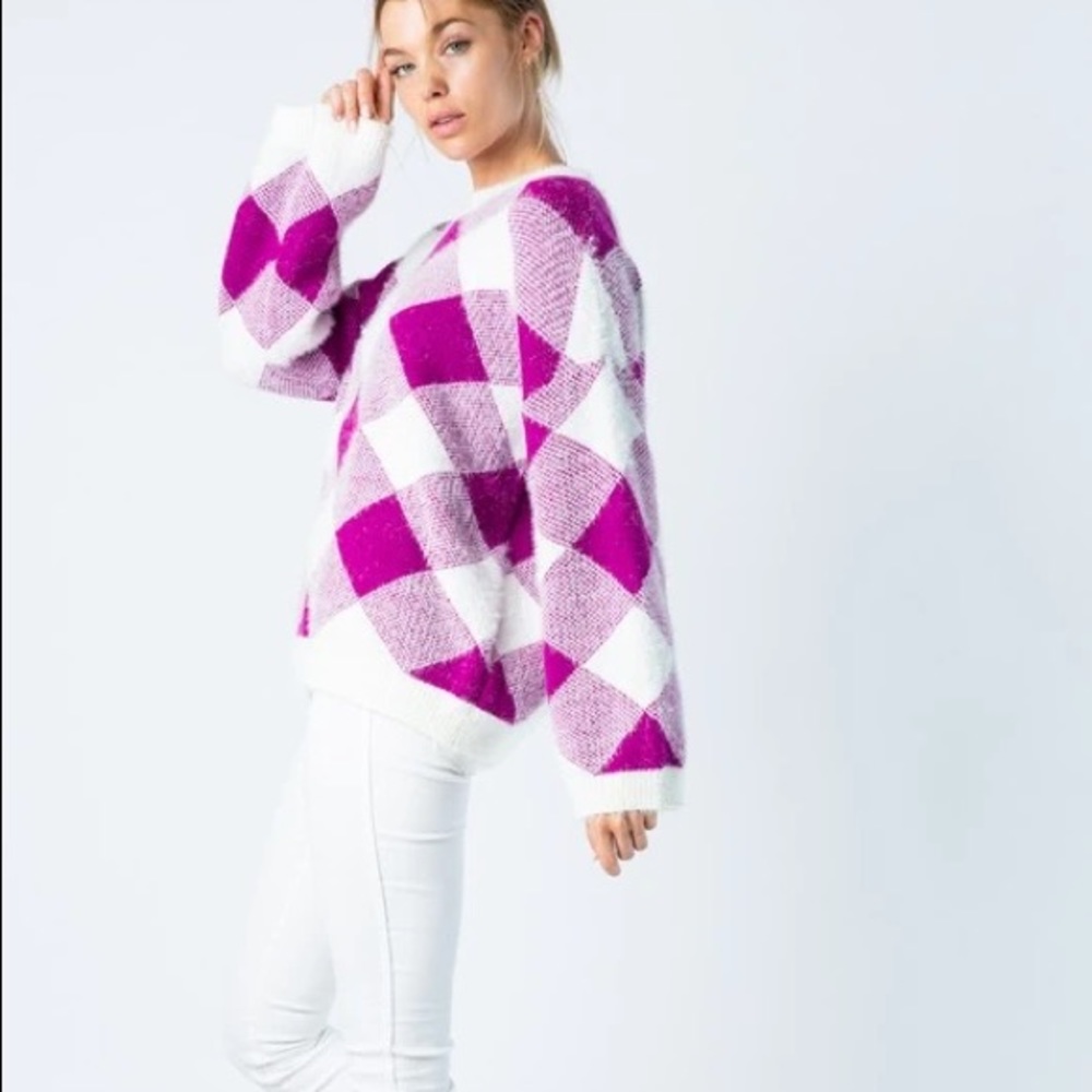 &Merci Boxy Plaid Sweater